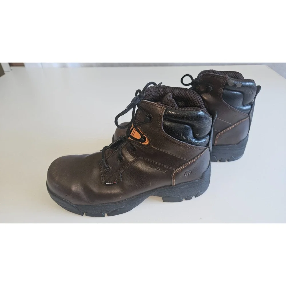 Wolverine Merlin Composite Toe Work Boots Mens 10.5 Brown Waterproof Safety